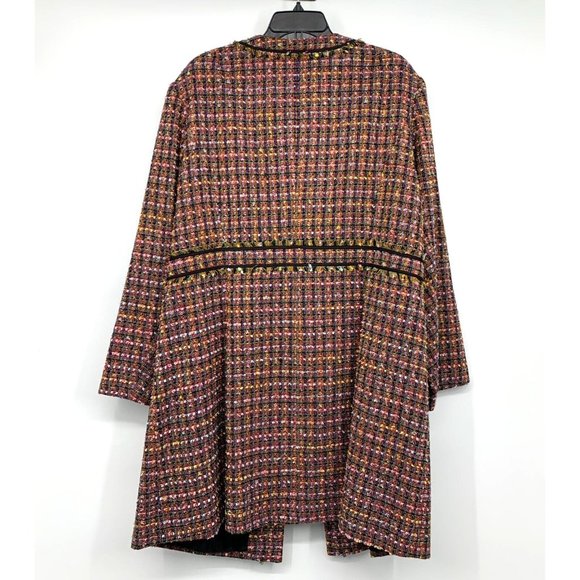 Lane Bryant Coat Tweed Plaid Tie Front Lined Jacket - Picture 9 of 12
